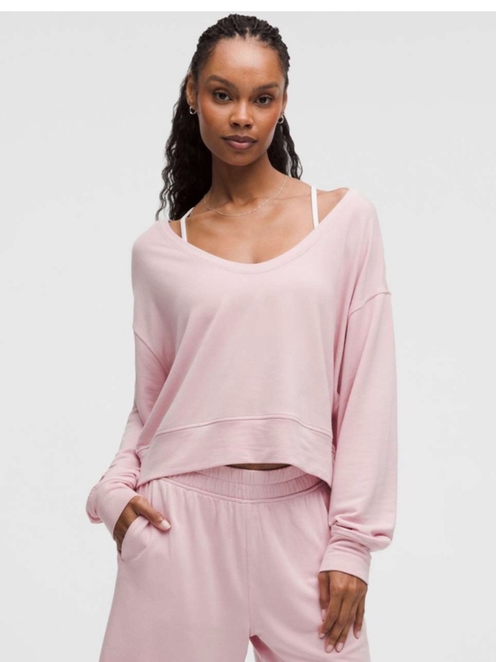Lululemon BeCalm Scoop-Neck Pullover Pink Haze S